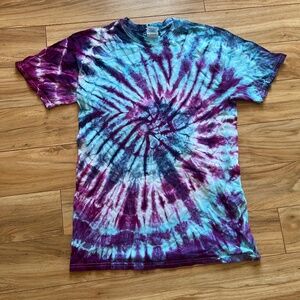 Purple and blue tye dye t-shirt